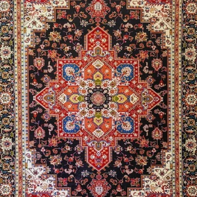 فرش ماشینی کلاسیک سنتی سرمهای ۱۲ متری افسون کویر