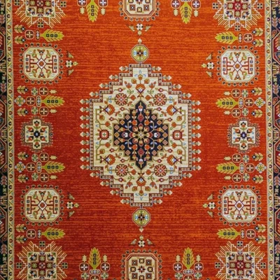 فرش ماشینی سنتی قرمز ۱۲ متری زمرد مشهد کد 15108