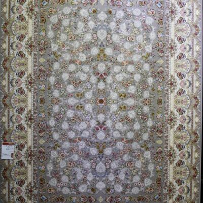 فرش فرشینه مدل خاتم گل برجسته